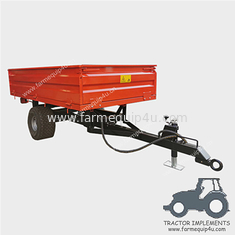 China Single Axle Tractor Trailer ,Farm Hydraulic Dump Trailer ;2 Wheel Box Tipper Trailer For Farm Transporting supplier