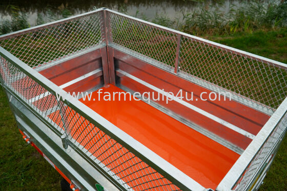 Tractor Tow Behind 2 Wheel Hydraulic Tipper Trailer With Add On Mesh Panels 0.5ton 500kgs proveedor
